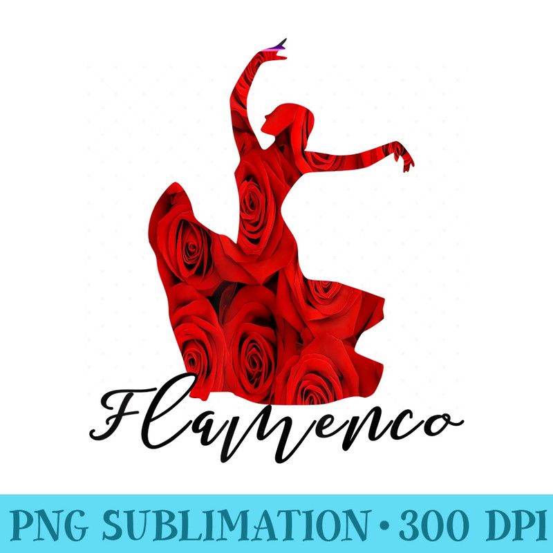 Flamenco Dancer Red Rose Dress Andalusia Dance - PNG Download Transparent Background - Defying the Norms