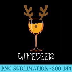 wine deer funny christmas reindeer nose antlers wine glass - png image download