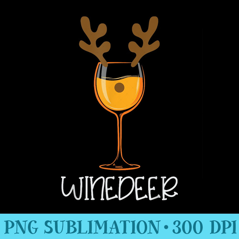 Wine Deer Funny Christmas Reindeer Nose Antlers Wine Glass - PNG Image Download - Revolutionize Your Designs
