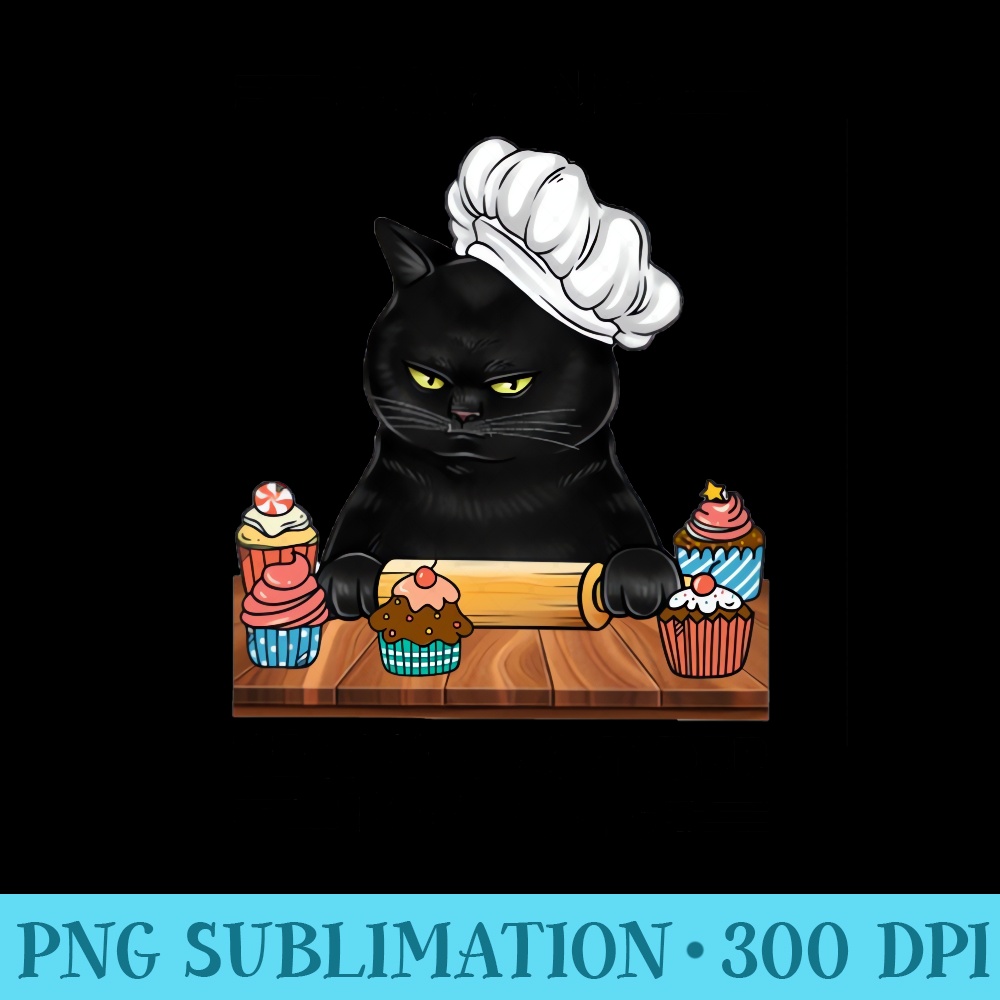 Black Cat Baking because murder is wrong cat lover - High Resolution PNG Designs - Vibrant and Eye-Catching Typography