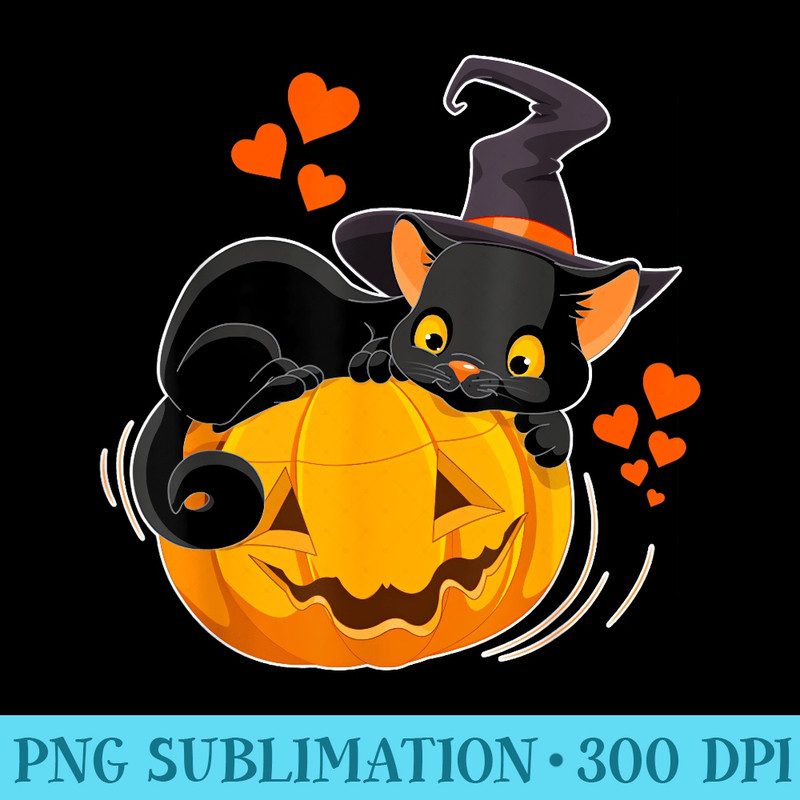 Cat Halloween Witch Hat Cat Mom Pumpkin Women Girl - PNG design downloads - High Resolution And Print-Ready Designs