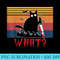 Murderous Black Cat Saying What With Knife Funny Halloween - Modern PNG designs - Vibrant and Eye-Catching Typography