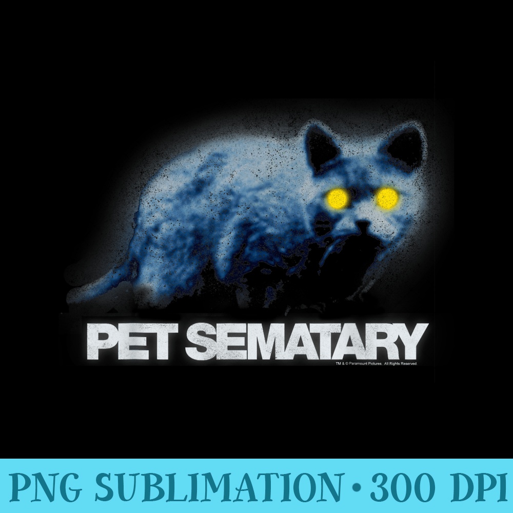 Pet Sematary Black Cat With Glowing Eyes Graphic - PNG Templates - Capture Imagination with Every Detail