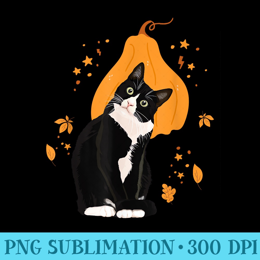 Tuxedo Cat Meow Thanksgiving Black Cat Cute Tuxie Lover - Unique Sublimation patterns - Enhance Your Apparel with Stunning Detail