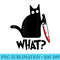 Cat What Funny Black Cat , Murderous Cat With Knife - Mug Sublimation PNG - Trendsetting And Modern Collections