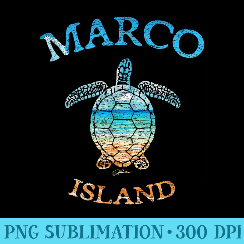 JCombs Marco Island, FL, Sea Turtle and Beach - High Quality PNG files - Perfect for Sublimation Mastery