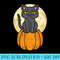 Black Cat On Pumpkin Full Moon Halloween Pet - PNG Download - Perfect for Sublimation Art