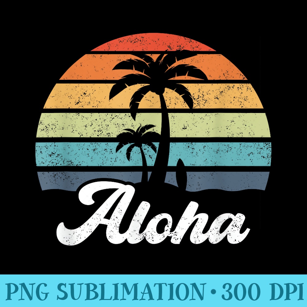 Aloha Hawaii Island Palm Beach Surfboard Surf - PNG Art Files - Trendsetting And Modern Collections