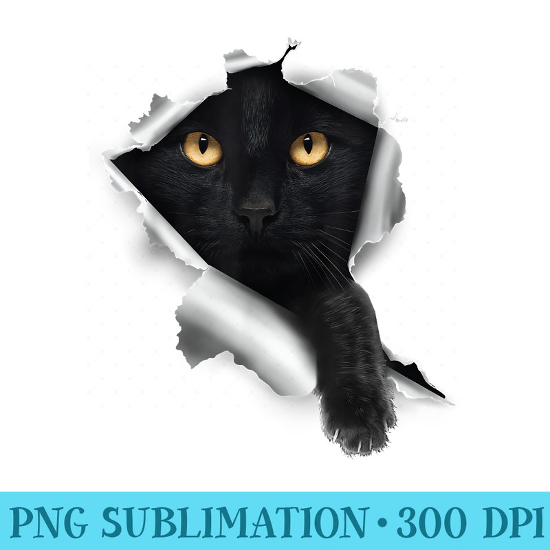 Sneaking Black Cat Animal Lover Pet Owner Kitten Kitty - Unique PNG Artwork - Add a Festive Touch to Every Day