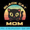 Black Cat Mom Vintage Sun Retro 80s Cat Lover Cat Mommy - High Quality PNG Files - Perfect for Creative Projects