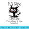 Im Fine Everything Is Fine Black Cat Teacher Life - PNG design downloads - Quick And Seamless Download Process