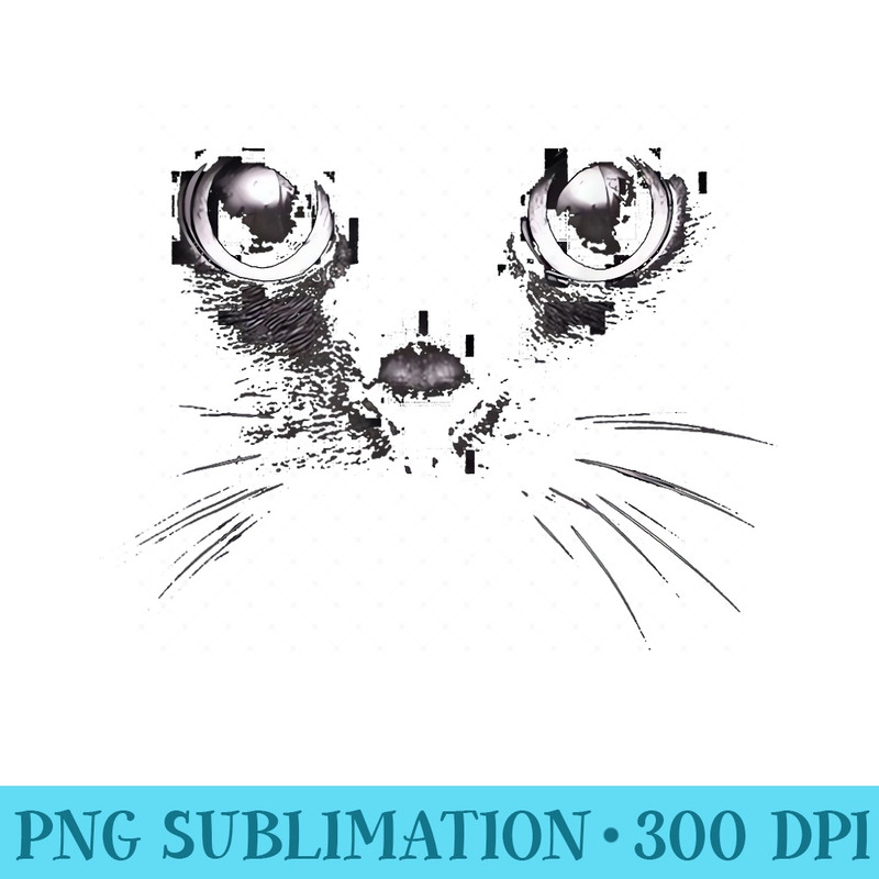 Mesmerising Cat Eye Cute Black Cat Face Kitty - Ready To Print PNG Designs - Capture Imagination with Every Detail