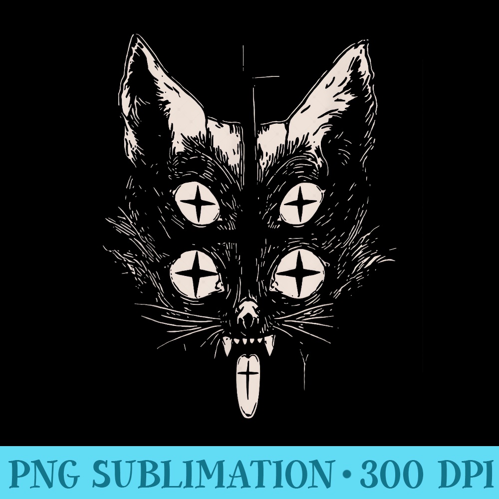 Weirdcore Cat, Trippy, Gothic Alt Clothing, Black Cat Xmas - PNG Download - Lifetime Access To Purchased Files