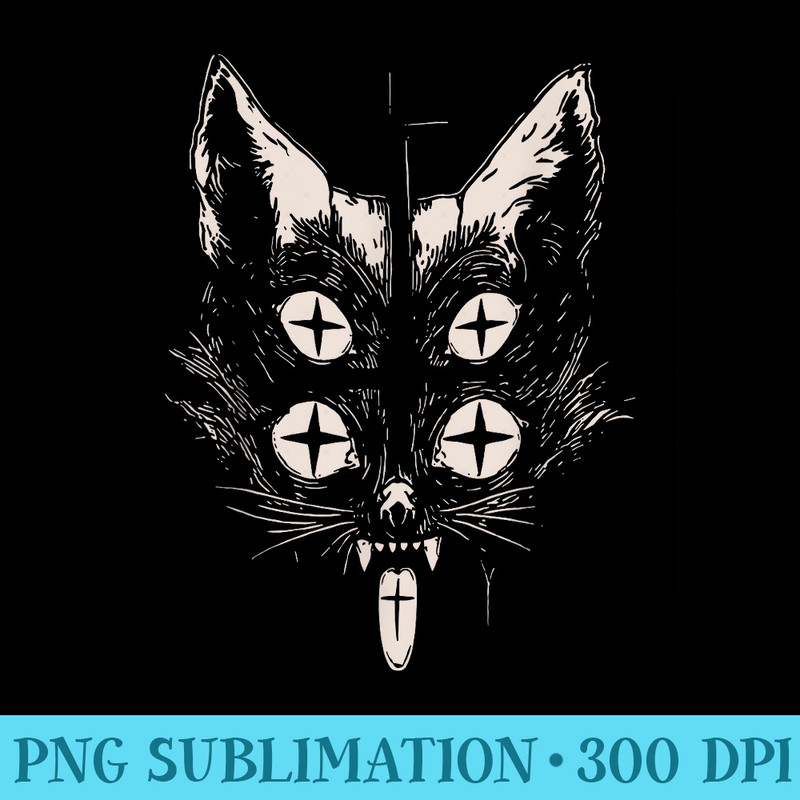 Weirdcore Cat, Trippy, Gothic Alt Clothing, Black Cat Xmas - PNG Download - Lifetime Access To Purchased Files