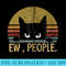 Ew, People Black Cat Vintage Retro u2013 Funny Cat Zip Hoodie - PNG design downloads - Enhance Your Apparel with Stunning Detail