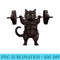 Cat Workout, Cat Deadlift, Powerlifting Kitty Weightlifting - PNG Graphics - Instant Access To Downloadable Files
