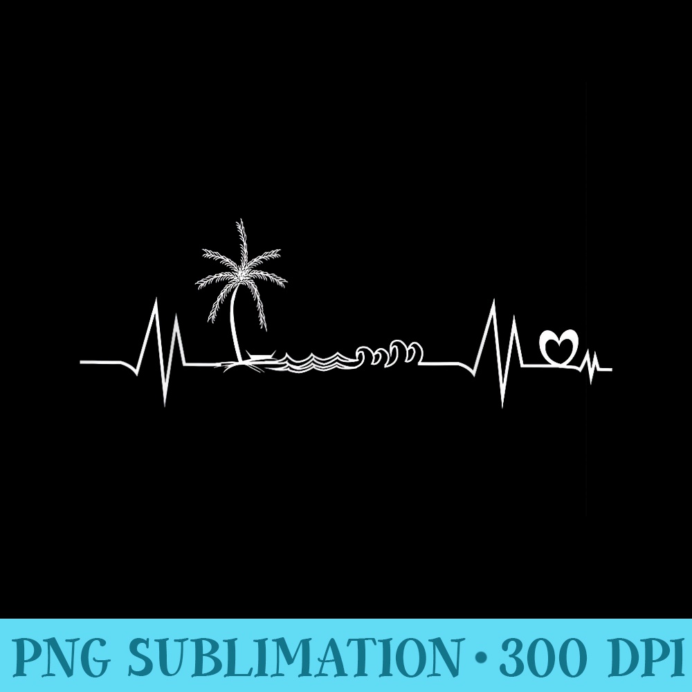 Life Is Really Good Beach Heartbeat Summer Beach Vacation - PNG Graphics - Limited Edition And Exclusive Designs