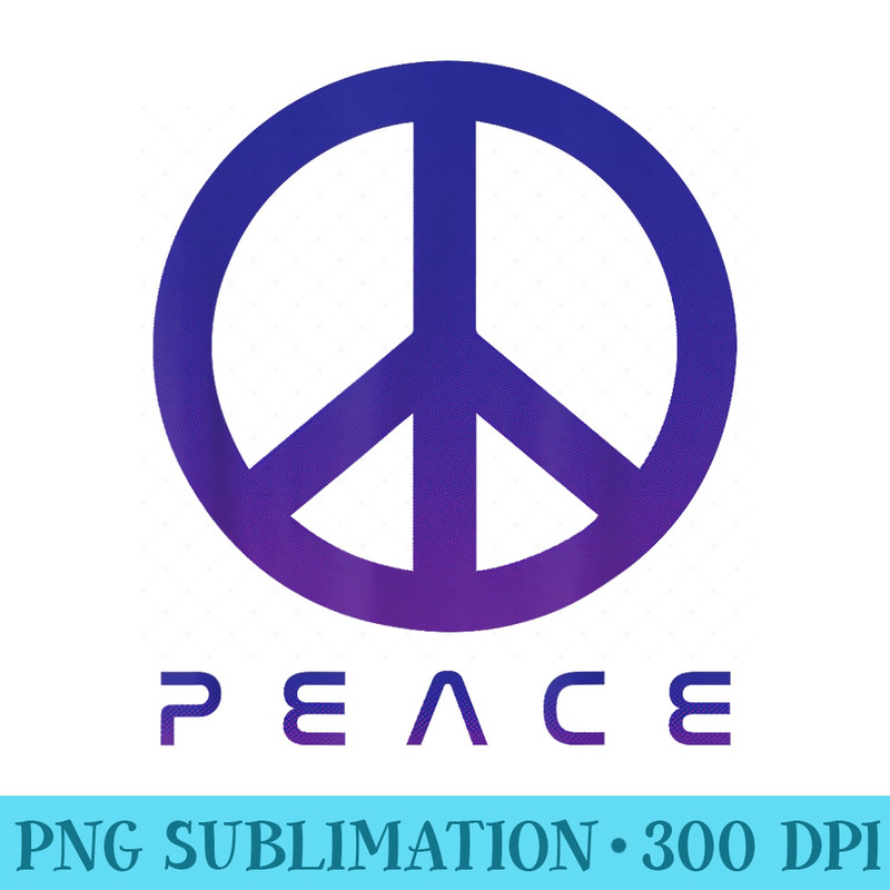 Minimalist Peace Sign Hippie 60s 70s Retro Purple Blue - High Quality PNG files - Capture Imagination with Every Detail