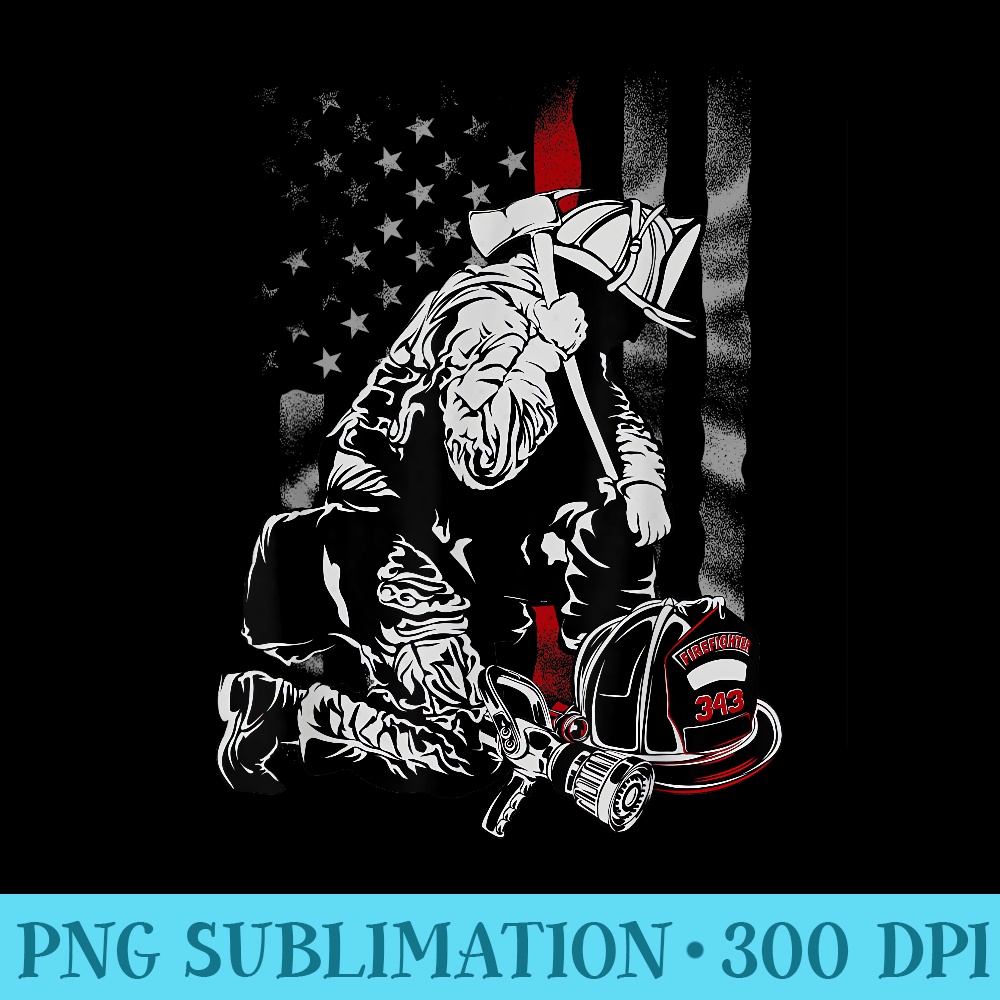 Firefighter s for Men with Vintage USA Flag - PNG design assets - Perfect for Creative Projects