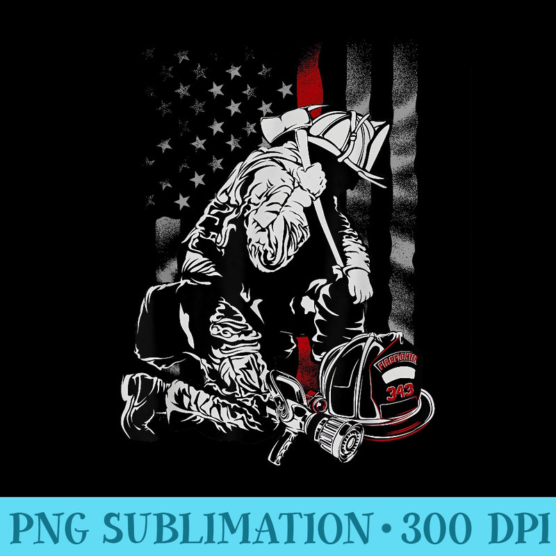 Firefighter s for Men with Vintage USA Flag - PNG design assets - Perfect for Creative Projects