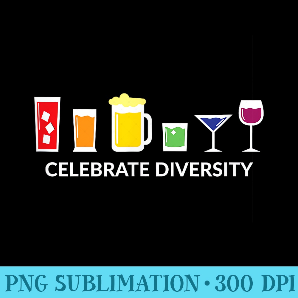 Rainbow LGBT drinking Celebrate diversity beer shirt - High Quality PNG Files - Eco Friendly And Sustainable Digital Products