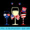 Red White Blue Wine Glasses American Flag 4th Of July Tshirt - Shirt Artwork Download - Vibrant and Eye-Catching Typography