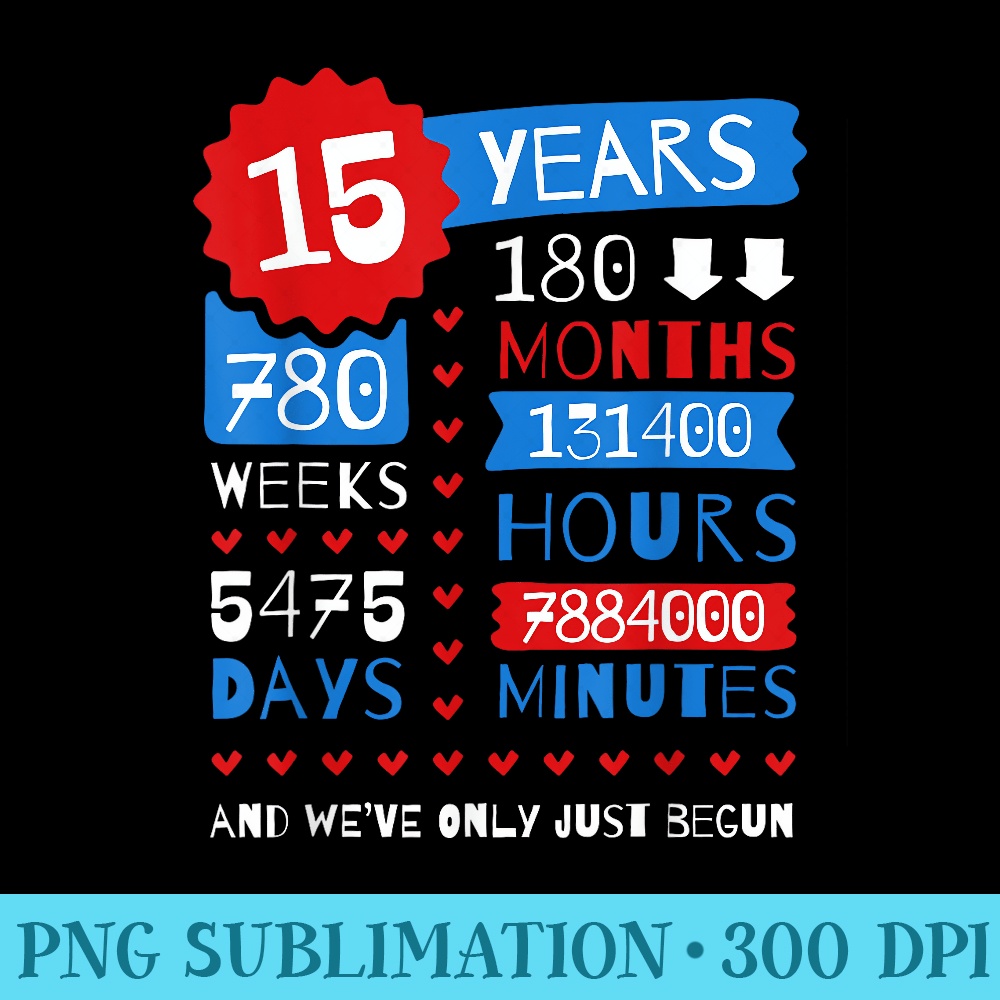 15 Years Crystal Wedding Anniversary for Couples - PNG Download Source - Fashionable and Fearless