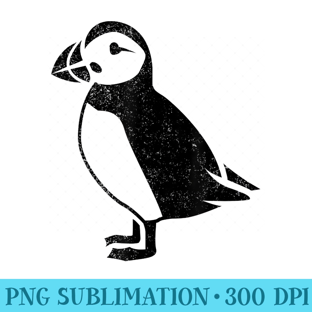 Puffin Iceland Distorted Cute Bird Black Graphic - Transparent PNG download - Defying the Norms