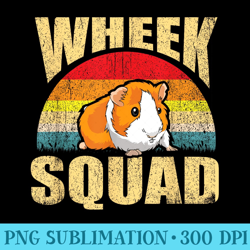 Wheek Squad Retro Guinea Pig Hamster Accessory Girls - Sublimation backgrounds PNG - Perfect for Personalization