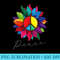 Sunflower Flower Rainbow Peace Sign World Retro Hippie 70s - Shirt Artwork Download - Trendsetting And Modern Collections