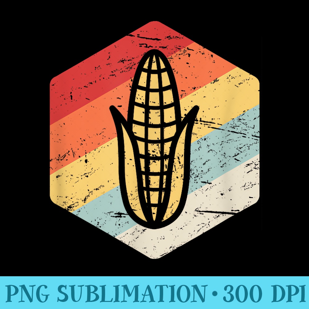 Retro Vintage Midwest Ear Of Corn For Corn Farmers - Stylish Shirt PNG - Capture Imagination with Every Detail