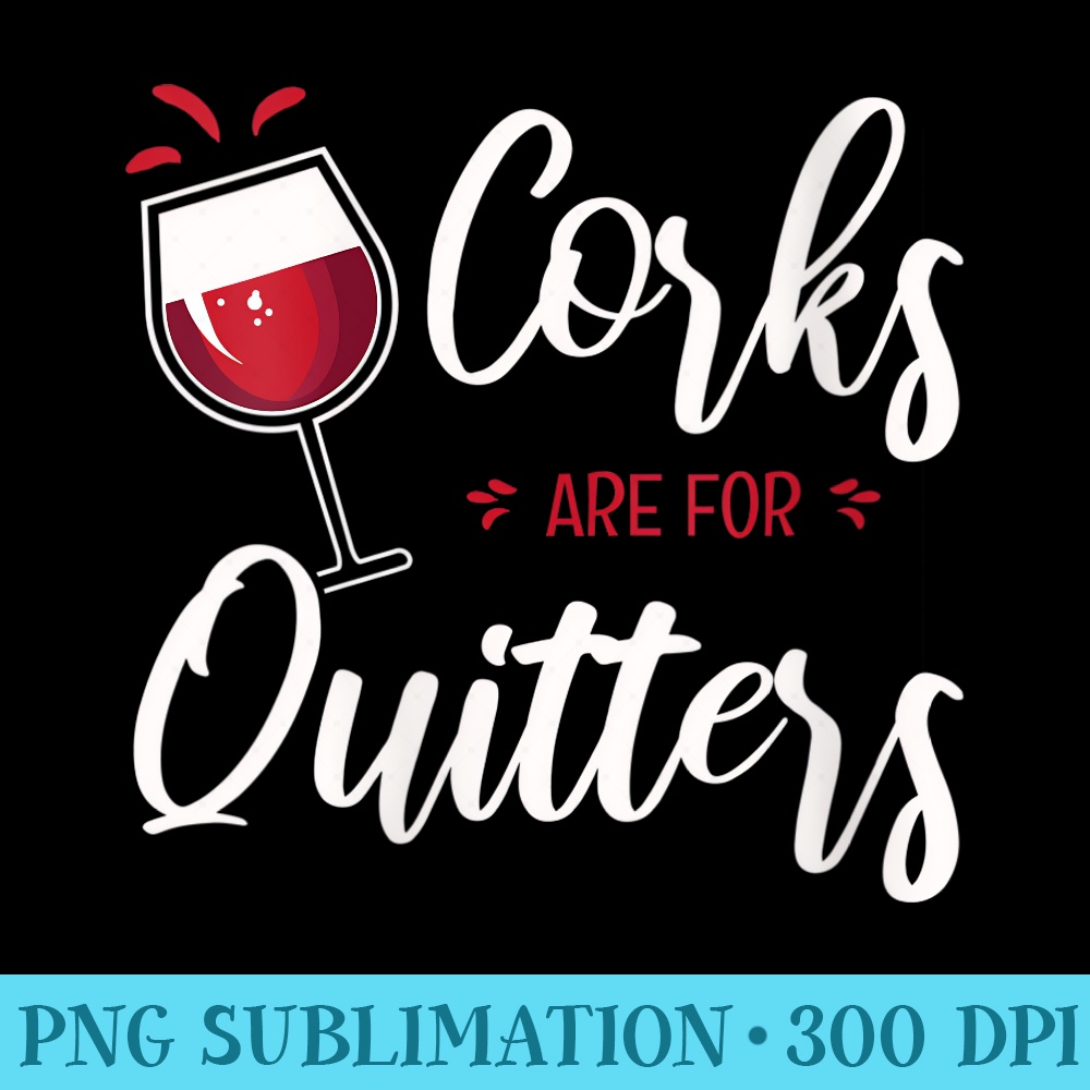 Womens Fun Wine Lover Quote I Corks Are For Quitters - Sublimation graphics PNG - Create with Confidence