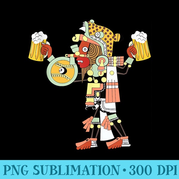 Jaguar Warrior Beer Drinking Design Aztec Maya Culture - PNG Download Resource - Perfect for Creative Projects