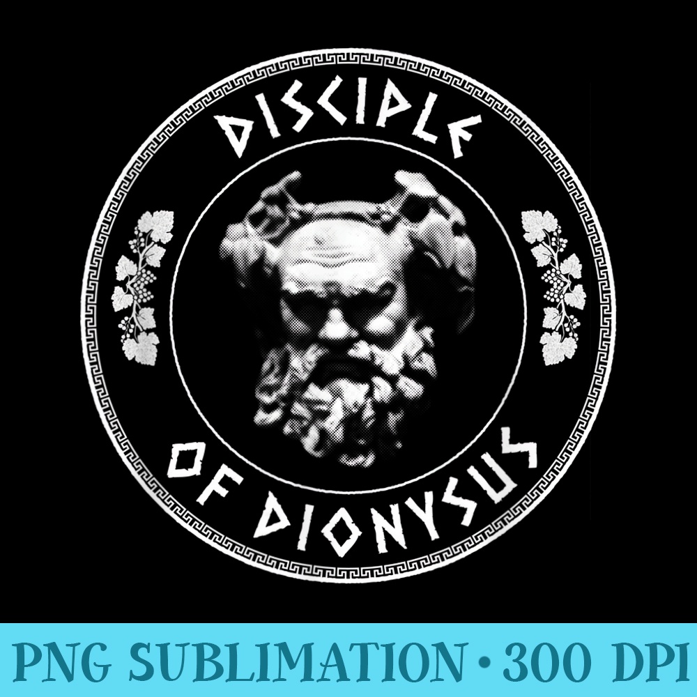 Disciple of Dionysus Greek God of Wine - Ready To Print PNG Designs - Premium Quality PNG Artwork