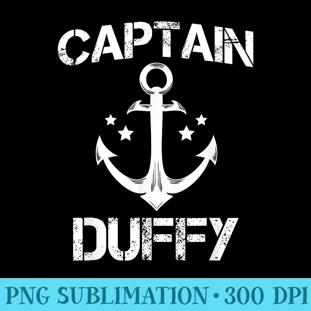 CAPTAIN DUFFY Funny Birthday Personalized Surname Clan - Printable PNG Graphics - Easy-To-Print And User-Friendly Designs