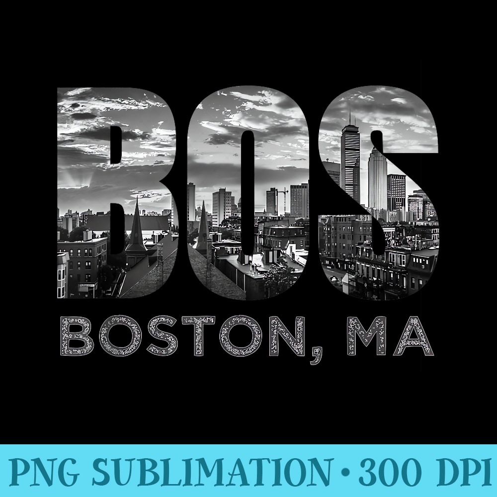 Boston Buildings Souvenir Massachusetts Skyline Art BOS - PNG Download Vector - Capture Imagination with Every Detail