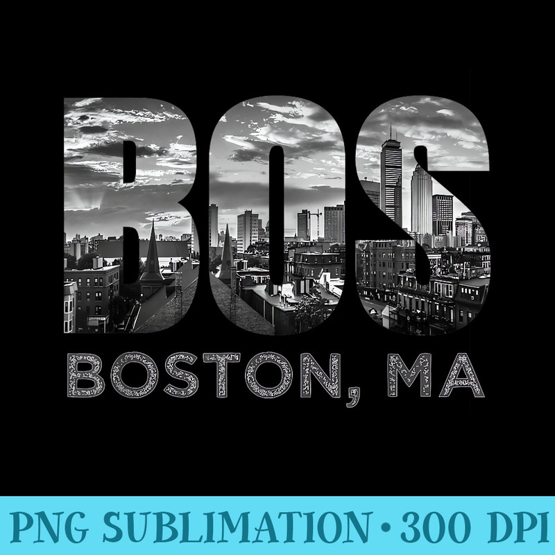 Boston Buildings Souvenir Massachusetts Skyline Art BOS - PNG Download Vector - Capture Imagination with Every Detail