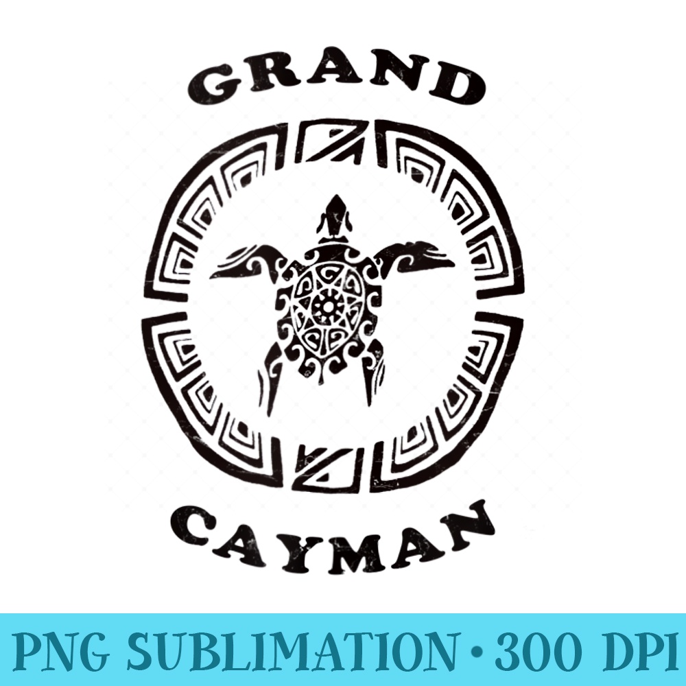Grand Cayman Vintage Tribal Turtle Vacation - PNG Sublimation - Unleash Your Creativity