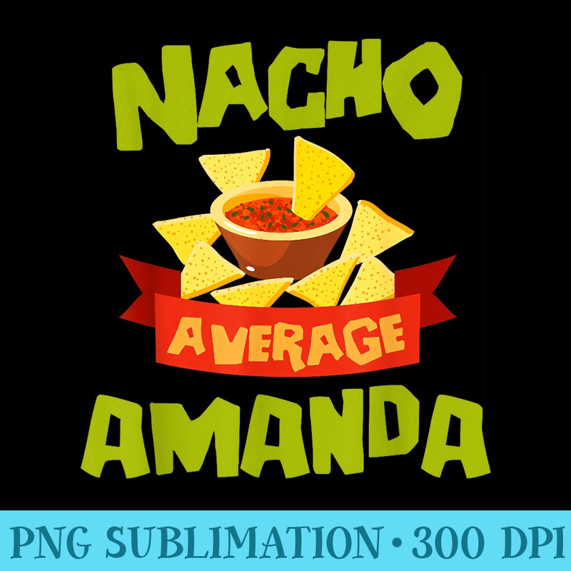 NACHO AVERAGE AMANDA Funny Birthday Personalized Name - Download High Resolution PNG - Defying the Norms
