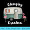 Glamping Grandma Cute Camping RV Flamingos Graphic - PNG Download Template - Trendsetting And Modern Collections