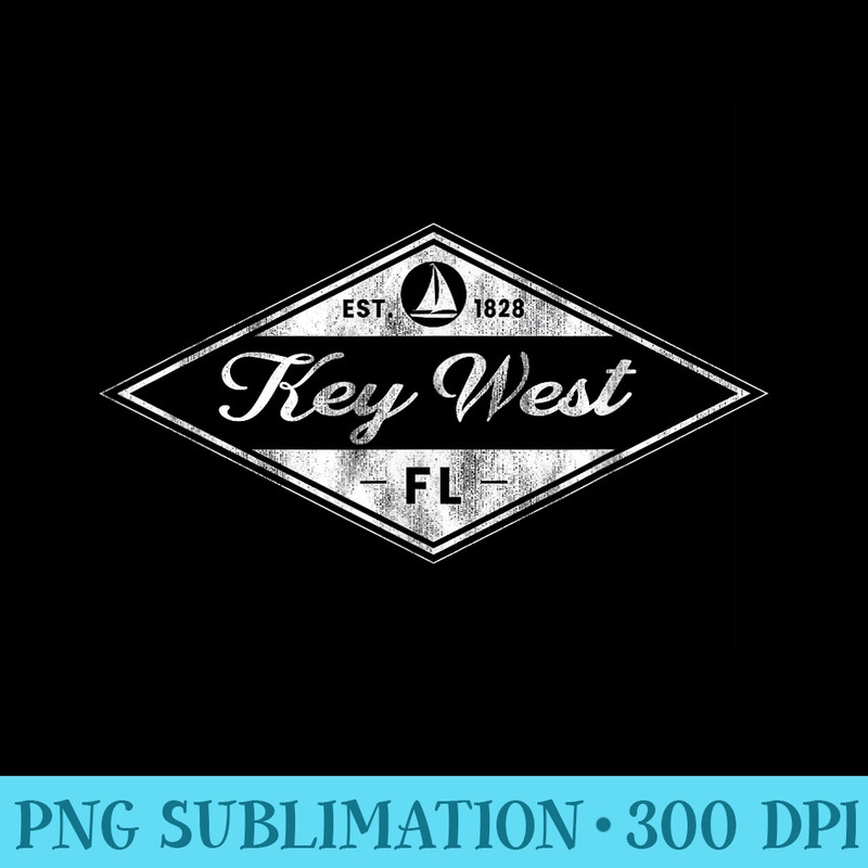Vintage Key West Florida Keys Established 1828 Beach Boating - PNG Templates - Stunning Sublimation Graphics