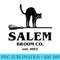 Salem Broom Co , Halloween Black Cat and Broom - PNG design assets - Eco Friendly And Sustainable Digital Products