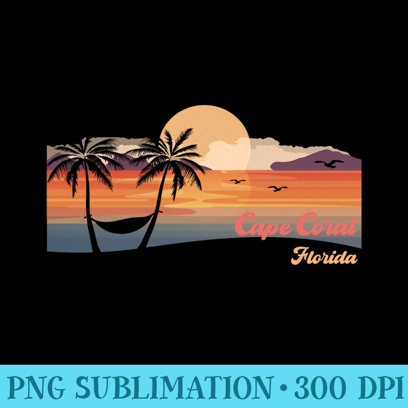 Vintage Cape Coral Florida Beach Sweatshirt - PNG Templates - Add a Festive Touch to Every Day