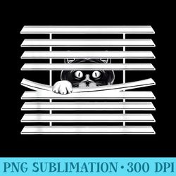 black cat face t funny curious blinds peeking kitten - printable png images