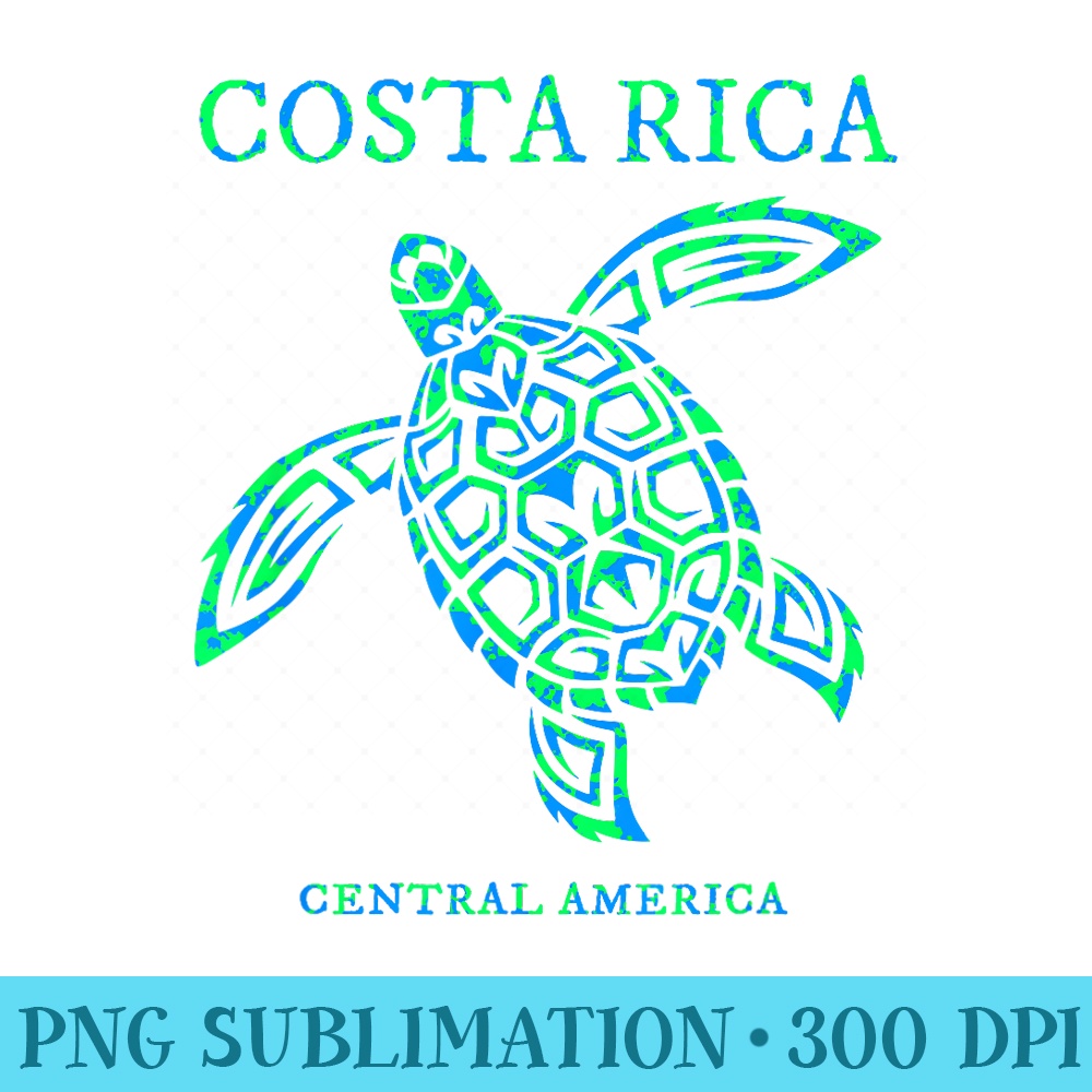 Costa Rica Sea Turtle Retro Girl Women Vacation Souvenir - Printable PNG Graphics - Instantly Transform Your Sublimation Projects
