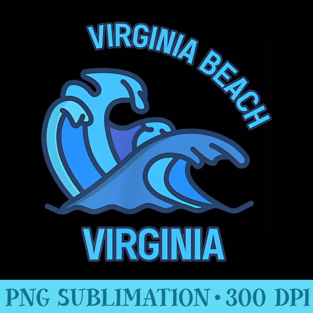 Graphic Virginia Beach Virginia Pocket Wave Souvenir - Unique Sublimation PNG Download - Unleash Your Inner Rebellion