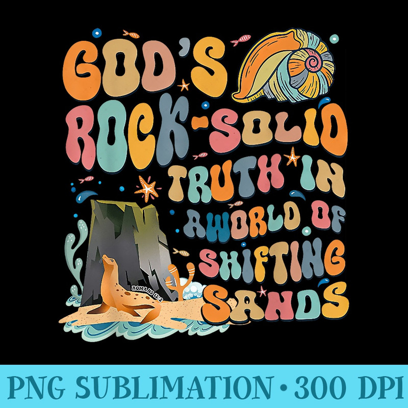 Gods Rock Solid Breaker Rock Beach VBS 2024 Christian - Ready To Print PNG Designs - Add a Festive Touch to Every Day