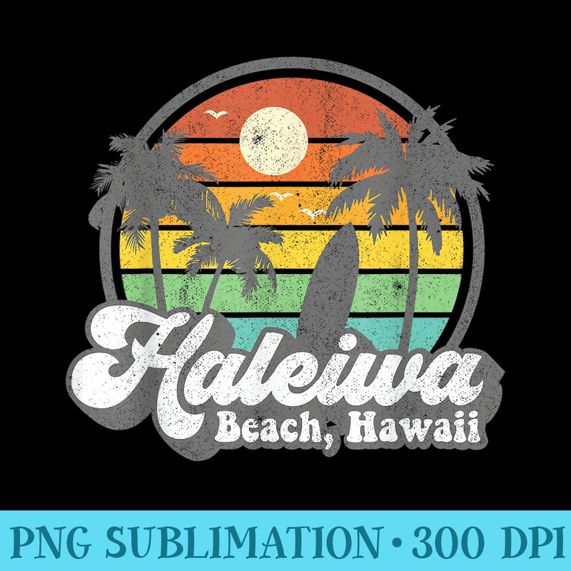 Vintage Haleiwa Beach Hawaii Surf Surfing 70s - Unique Sublimation patterns - Bring Your Designs to Life
