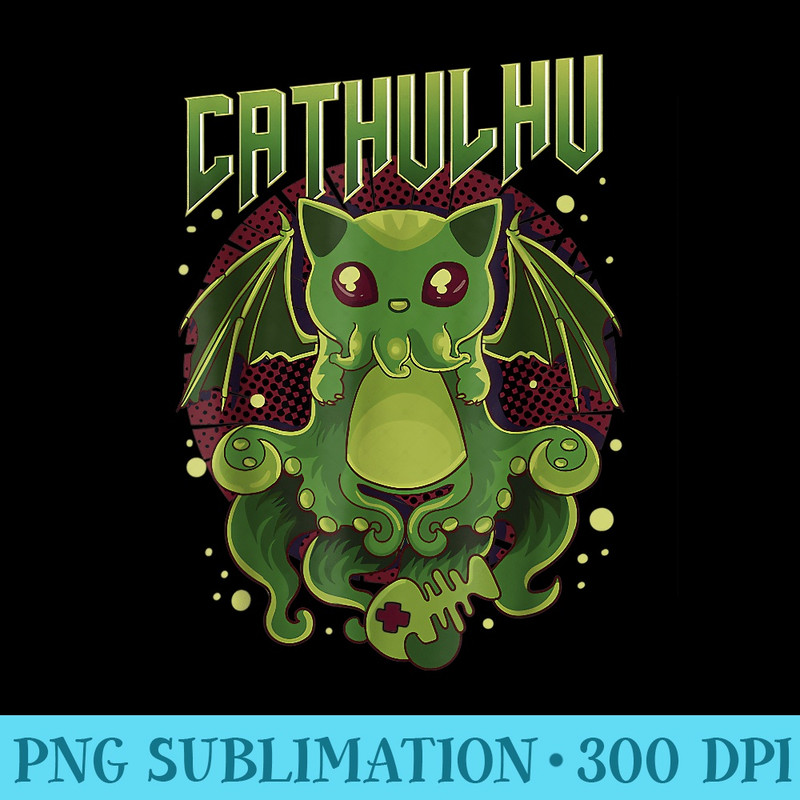 Cute Funny Cathulhu Kawaii Cat Cthulhu - PNG Clipart - Stunning Sublimation Graphics