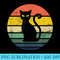 Distressed Retro Sunset Black Cat - Digital PNG Downloads - Perfect for Sublimation Mastery